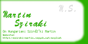 martin sziraki business card